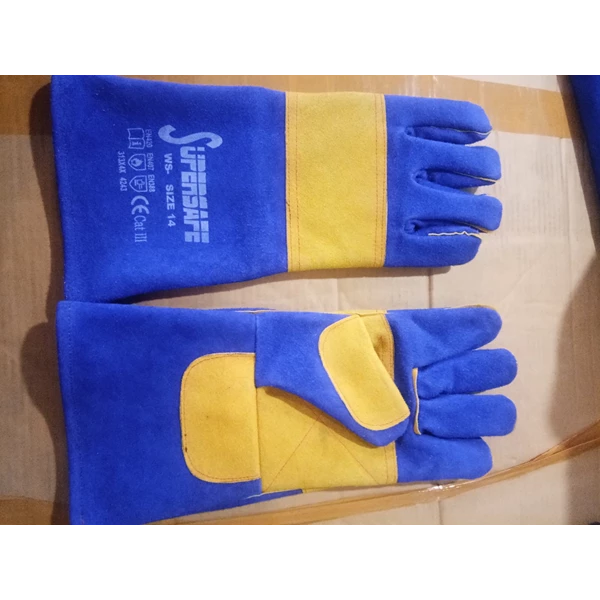 Sarung tangan safety biru 16 in supersafe